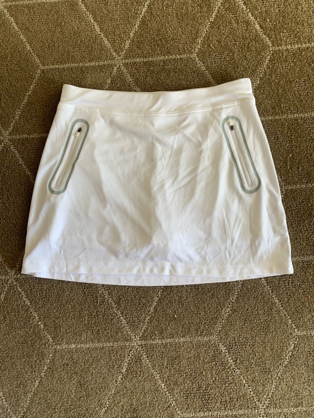 Callaway Opti-Dri Golf Skort Women's Large White Zip Pockets Pickleball Tennis